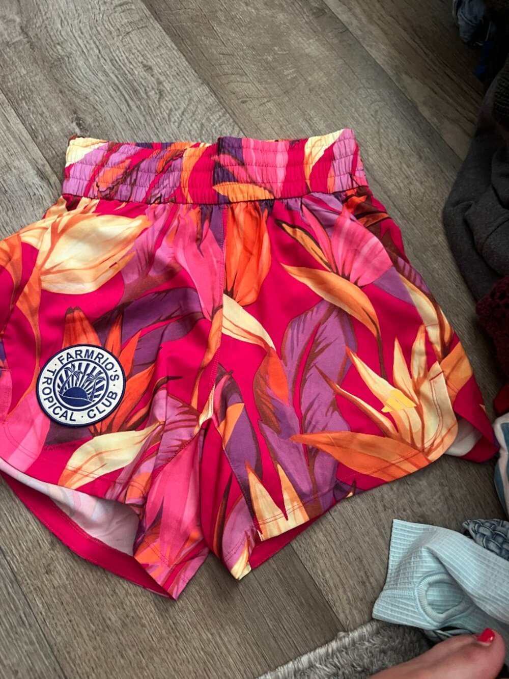 NWT! FARM Rio x Adidas Pacer Shorts size XS - Picture 2 of 9